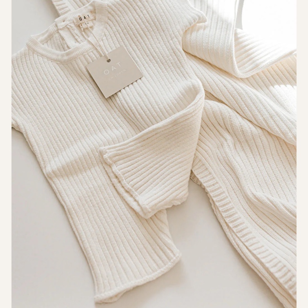 Baby Cream Knit Ribbed One Piece